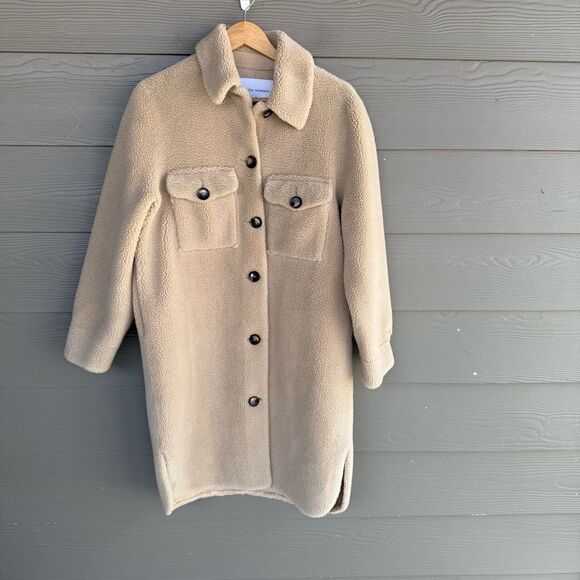 Rebecca Minkoff long teddy sherpa shacket jacket - Picture 1 of 6